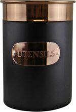 Black And Copper Kitchen Utensil Storage Holder ~ Stunning Utensil Organiser Pot