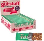 The Gut Stuff High Fibre Fruit & Nut Bars – Gut Friendly Snack, Gluten Free, Vegan, Low Calorie, All Natural - Apple & Cinnamon, 12 x 35g Box