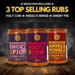Classic Selection of Premium BBQ Seasonings - Holy Cow, Adam’s Rib, Angel’s Wings, Smoky Pig, Ultimate Rub & Veggie War BBQ Rubs | Pack of 6 | 100% Natural | Great Foodie Gift